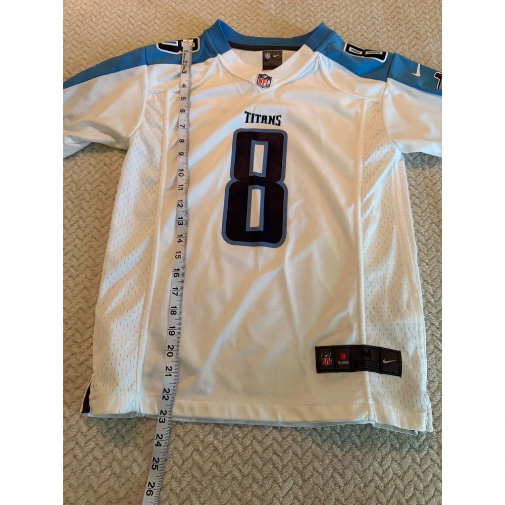 Nike Tennessee Titans Marcus Mariota 8 Youth Jersey White Blue Medium 10-12